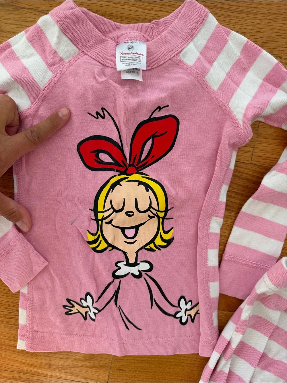 2 pack Hanna Andersson Pink Striped Cartoon Girl Pajama Set